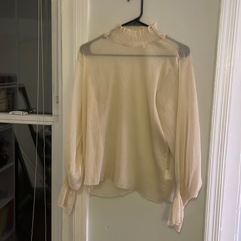 Sheer high neck blouse